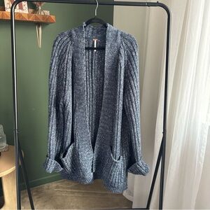 Free People Textured Blue Cardigan